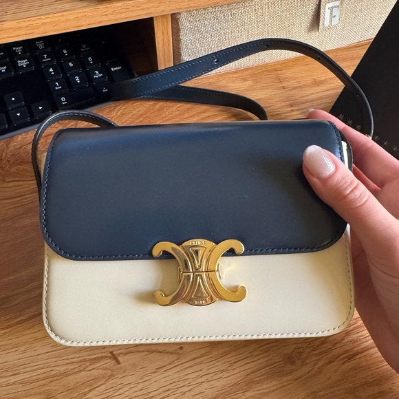 Celine Bi Color NANO TRIOMPHE BAG IN SHINY CALFSKIN - Picture 6 of 12